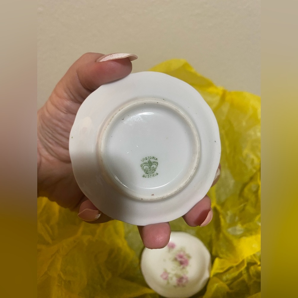 6 Vintage porcelain with Flowers salt dishes - Picture 4 of 5